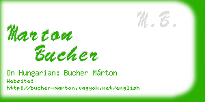 marton bucher business card