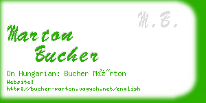 marton bucher business card